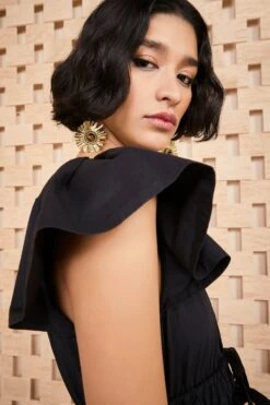 ULLA JOHNSON Delmara Dress - Noir -Ullyla Shop SHOT 056 ULLA JOHNSON DELMARA DRESS NOIR UJ990114 0077