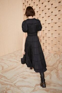 ULLA JOHNSON Olivia Dress - Noir -Ullyla Shop SHOT 109 ULLA JOHNSON OLIVIA DRESS NOIR UJ990152 00501