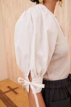 ULLA JOHNSON Pia Top - Oatmeal -Ullyla Shop SHOT 137 0136 ulla johnson white pia top oatmeal UJ99 view 3