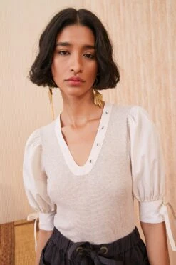 ULLA JOHNSON Pia Top - Oatmeal -Ullyla Shop SHOT 137 0146 ulla johnson white pia top oatmeal UJ99 view 7