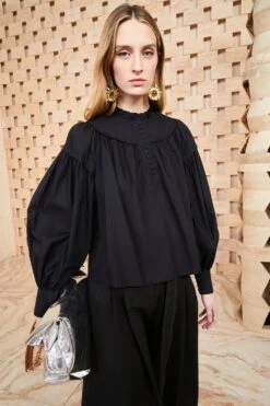 ULLA JOHNSON Marika Blouse - Noir -Ullyla Shop SHOT 207 ULLA JOHNSON MARIKA BLOUSE NOIR UJ990208 0062