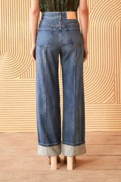 ULLA JOHNSON The Genevieve Jean - Danube Dark Indigo Wash -Ullyla Shop ULLA JOHNSON GENEVIEVE JEAN DANUBE DARK INDIGO 03