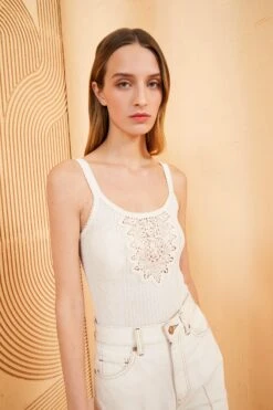ULLA JOHNSON Ameline Tank - Ivory -Ullyla Shop ULLA JOHNSON AMELINE TANK IVORY 05