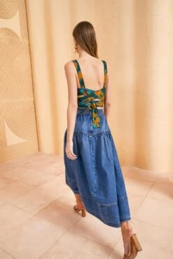 ULLA JOHNSON The Astrid Skirt - Danube Medium Indigo Wash -Ullyla Shop ULLA JOHNSON ASTRID SKIRT DANUBE