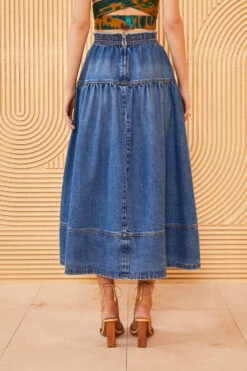 ULLA JOHNSON The Astrid Skirt - Danube Medium Indigo Wash -Ullyla Shop ULLA JOHNSON ASTRID SKIRT DANUBE 0015
