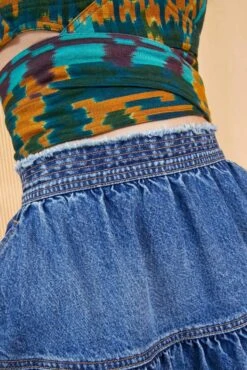 ULLA JOHNSON The Astrid Skirt - Danube Medium Indigo Wash -Ullyla Shop ULLA JOHNSON ASTRID SKIRT DANUBE 0027