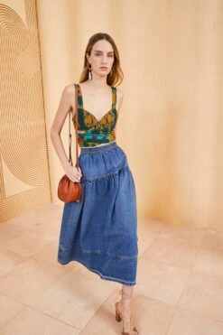 New Release -Ullyla Shop ULLA JOHNSON ASTRID SKIRT DANUBE 01 0136 MAIN