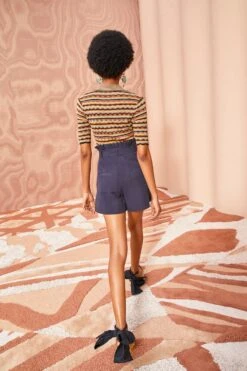 ULLA JOHNSON Abri Shorts - Midnight -Ullyla Shop ULLA JOHNSON Abri Shorts MIDNIGHT 0006