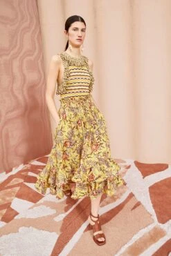 ULLA JOHNSON Acacia Skirt - Calla Lily 9 ULLA JOHNSON Acacia Skirt - Calla Lily -Ullyla Shop ULLA JOHNSON Acacia Skirt CALLA LILY 03