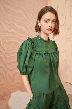 ULLA JOHNSON Adeline Top - Juniper -Ullyla Shop ULLA JOHNSON Adeline Top JUNIPER 05