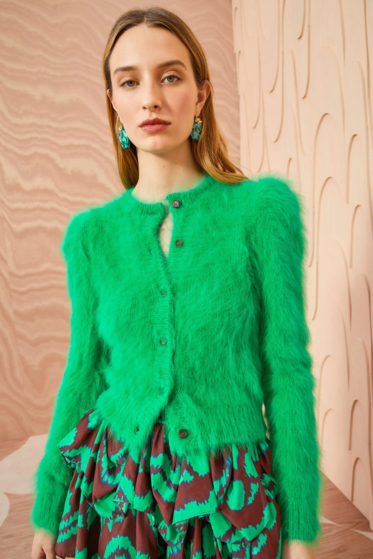 ULLA JOHNSON Aisha Cardigan - Emerald 4 ULLA JOHNSON Aisha Cardigan - Emerald - Image 3