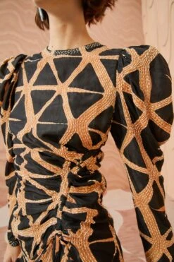 ULLA JOHNSON Amalie Dress - Onyx 10 ULLA JOHNSON Amalie Dress - Onyx -Ullyla Shop ULLA JOHNSON Amalie Dress ONYX 02 ALT