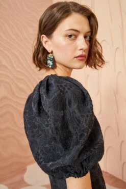 ULLA JOHNSON Amandine Dress - Noir -Ullyla Shop ULLA JOHNSON Amandine Dress NOIR 05