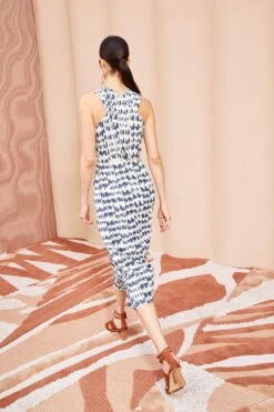 ULLA JOHNSON Amayah Dress - Indigo Ikat -Ullyla Shop ULLA JOHNSON Amayah Dress INDIGO IKAT 03