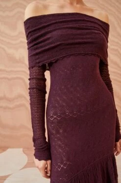 ULLA JOHNSON Ambrosia Dress - Mahogany -Ullyla Shop ULLA JOHNSON Ambrosia Dress MAHOGANY 02 ALT