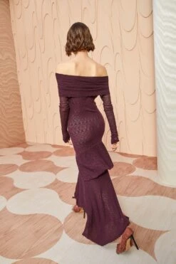 ULLA JOHNSON Ambrosia Dress - Mahogany -Ullyla Shop ULLA JOHNSON Ambrosia Dress MAHOGANY 04