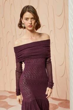 ULLA JOHNSON Ambrosia Dress - Mahogany -Ullyla Shop ULLA JOHNSON Ambrosia Dress MAHOGANY 05