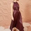 ULLA JOHNSON Amiko Dress - Mahogany -Ullyla Shop ULLA JOHNSON Amiko Dress MAHOGANY 01 MAIN
