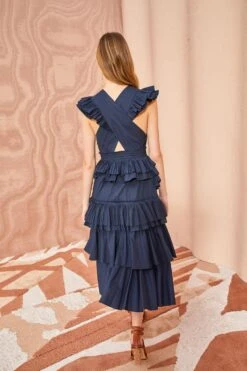 ULLA JOHNSON Aurore Dress - Midnight -Ullyla Shop ULLA JOHNSON Aurore Dress MIDNIGHT 04