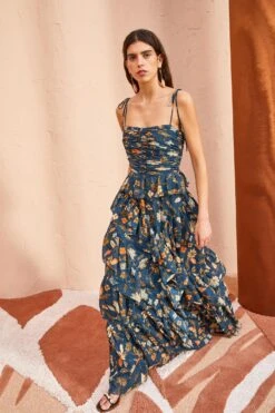 ULLA JOHNSON Aveline Gown - Moonlight Floral -Ullyla Shop ULLA JOHNSON Aveline Gown MOONLIGHT FLORAL 03 4981e131 d928 4568 b7af ea4bf5e5992d