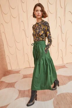 ULLA JOHNSON Blythe Skirt - Juniper 9 ULLA JOHNSON Blythe Skirt - Juniper -Ullyla Shop ULLA JOHNSON Blythe Skirt JUNIPER 03