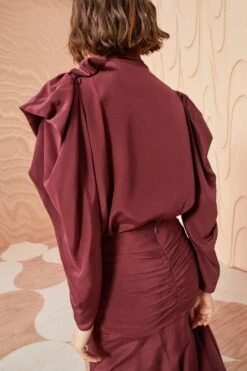 ULLA JOHNSON Brea Blouse - Mahogany -Ullyla Shop ULLA JOHNSON Brea Blouse MAHOGANY 0193
