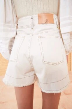 ULLA JOHNSON The Charlotte Short - Cowrie Wash -Ullyla Shop ULLA JOHNSON CHARLOTTE SHORT COWRIE 03