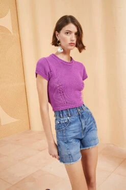 ULLA JOHNSON The Charlotte Short - Danube Medium Indigo Wash -Ullyla Shop ULLA JOHNSON CHARLOTTE SHORT DANUBE 0021