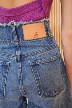 ULLA JOHNSON The Charlotte Short - Danube Medium Indigo Wash -Ullyla Shop ULLA JOHNSON CHARLOTTE SHORT DANUBE 0105