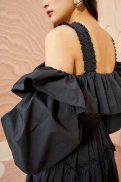 ULLA JOHNSON Caprice Dress - Noir -Ullyla Shop ULLA JOHNSON Caprice Dress NOIR 05