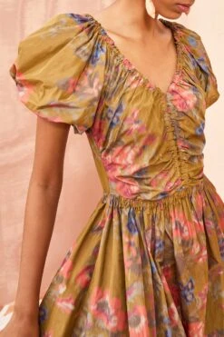 ULLA JOHNSON Cecile Dress - Bamboo -Ullyla Shop ULLA JOHNSON Cecile Dress BAMBOO 02 ALT