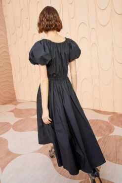 ULLA JOHNSON Cecile Dress - Noir -Ullyla Shop ULLA JOHNSON Cecile Dress NOIR 04