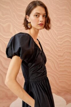 ULLA JOHNSON Cecile Dress - Noir -Ullyla Shop ULLA JOHNSON Cecile Dress NOIR 05