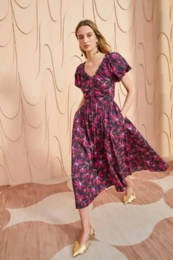 ULLA JOHNSON Cecile Dress - Zinnia -Ullyla Shop ULLA JOHNSON Cecile Dress ZINNIA 03