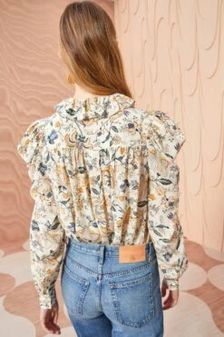ULLA JOHNSON Dara Blouse - Gardenia -Ullyla Shop ULLA JOHNSON Dara Blouse GARDENIA 0157