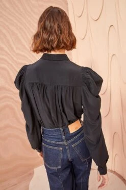 ULLA JOHNSON Dari Blouse - Noir -Ullyla Shop ULLA JOHNSON Dara Blouse NOIR 04