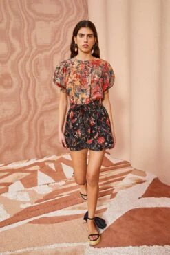 ULLA JOHNSON Dina Top - Coral Bloom -Ullyla Shop ULLA JOHNSON Dina Top CORAL BLOOM 0055