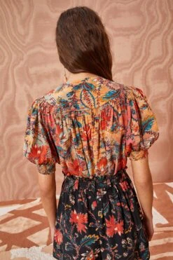 ULLA JOHNSON Dina Top - Coral Bloom -Ullyla Shop ULLA JOHNSON Dina Top CORAL BLOOM 0106