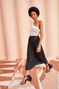 ULLA JOHNSON Dioni Skirt - Noir -Ullyla Shop ULLA JOHNSON Dioni Skirt NOIR 03