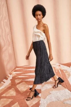 ULLA JOHNSON Dioni Skirt - Noir -Ullyla Shop ULLA JOHNSON Dioni Skirt NOIR 05