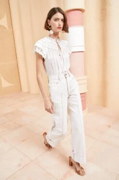 ULLA JOHNSON Eva Top - Blanc -Ullyla Shop ULLA JOHNSON EVA TOP BLANC 03