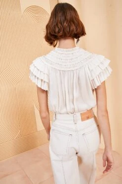 ULLA JOHNSON Eva Top - Blanc -Ullyla Shop ULLA JOHNSON EVA TOP BLANC 04