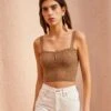 ULLA JOHNSON Giselle Top - Chestnut -Ullyla Shop ULLA JOHNSON Giselle Top CHESTNUT 01 MAIN