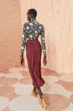 ULLA JOHNSON Imani Skirt - Mahogany -Ullyla Shop ULLA JOHNSON Imani Skirt MAHOGANY 0123