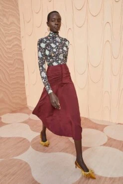 ULLA JOHNSON Imani Skirt - Mahogany -Ullyla Shop ULLA JOHNSON Imani Skirt MAHOGANY 03