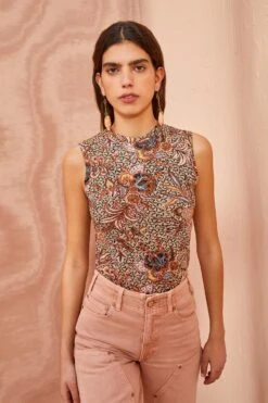 ULLA JOHNSON Ines Top - Wheat Flower 9 ULLA JOHNSON Ines Top - Wheat Flower -Ullyla Shop ULLA JOHNSON Ines Top WHEAT FLOWER 05