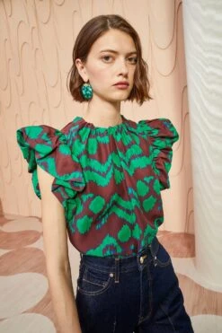 ULLA JOHNSON Iren Top - Malachite 11 ULLA JOHNSON Iren Top - Malachite -Ullyla Shop ULLA JOHNSON Iren Top MALACHITE 05