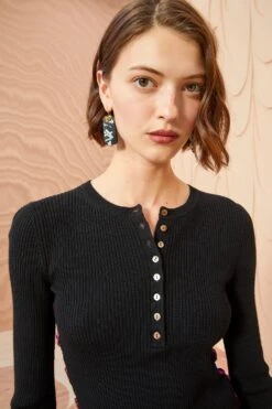 ULLA JOHNSON Juniper Pullover - Noir -Ullyla Shop ULLA JOHNSON Juniper Pullover NOIR 03