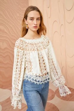 ULLA JOHNSON Kavita Blouse - Ivory -Ullyla Shop ULLA JOHNSON Kavita Blouse IVORY 0031