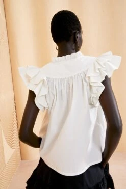 ULLA JOHNSON Lei Top - Blanc -Ullyla Shop ULLA JOHNSON LEI TOP BLANC 04